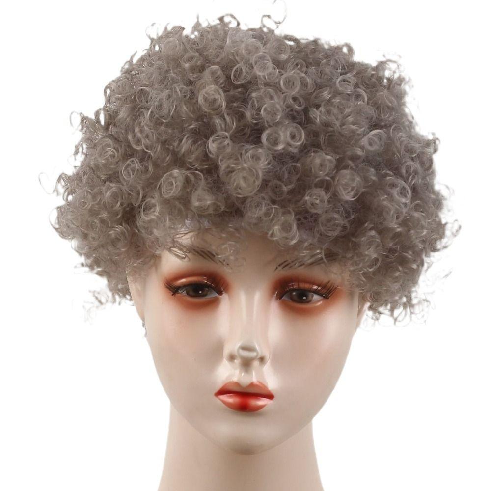 Rainbow Football Fans Wigs Synthetic Wigs Halloween Cosplay Hairs Afro Curly Clown Wigs Kids