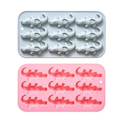 Reusable Silicone Crocodiles Shaped Mold With 9 Designs Baking Tray For Jellies Soap Crafts And Dessert
