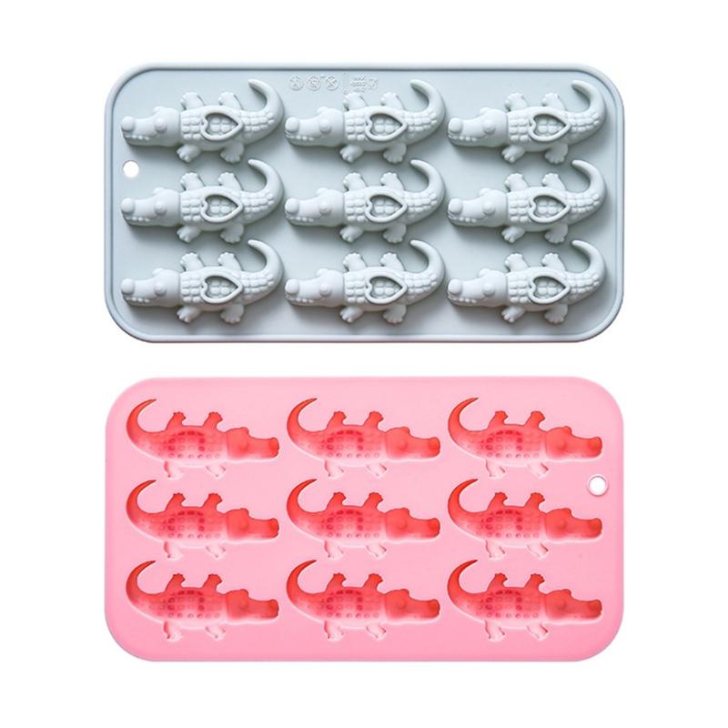 9 Cavity Crocodiles Silicone Mold For Baking Cake Chocolate Candy Making Food Safe Easy Releases Dessert Mould