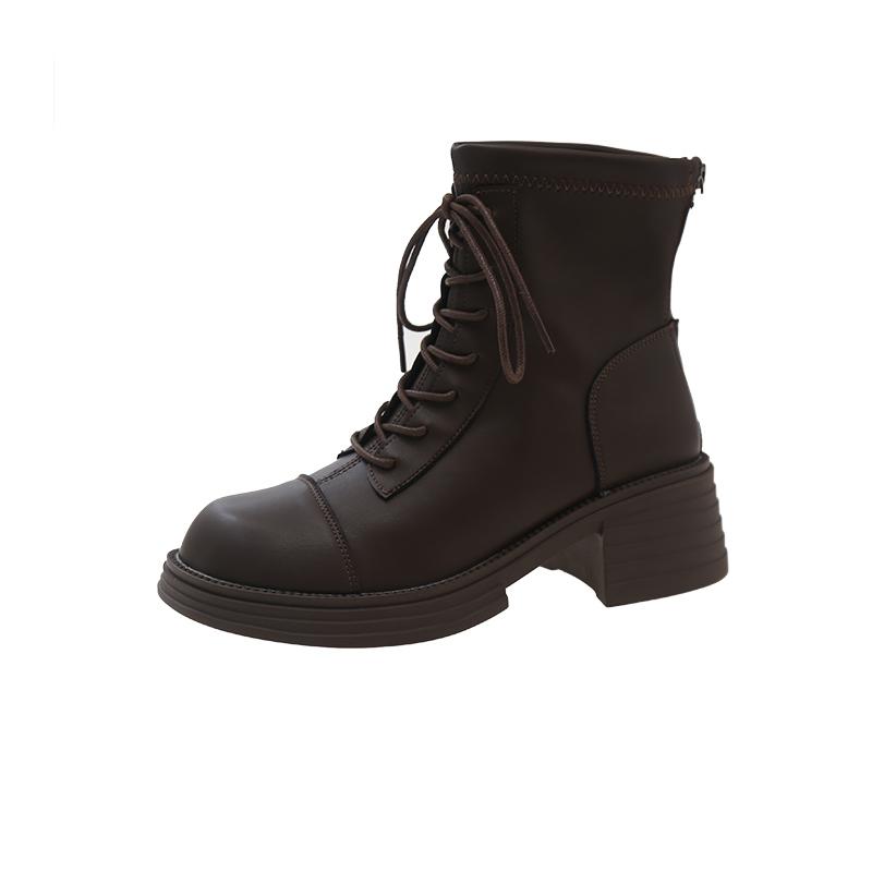 

Новые женские туфли на среднем каблуке, ботинки для женщин 2024 года, женские туфли средней длины из искусственной кожи, однотонные женские туфли Botines Mujer 40 жёлтый