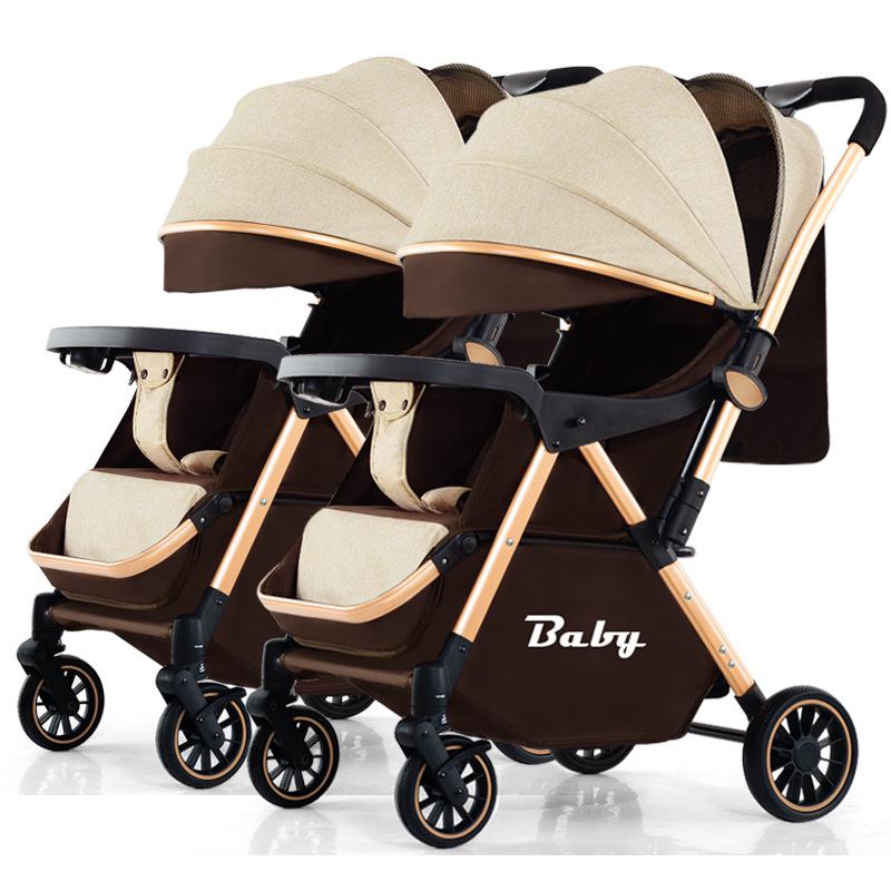 Lekki Wózek Bliźniaczy: Składane, Opcja siedzenia i leżenia dla dzieci