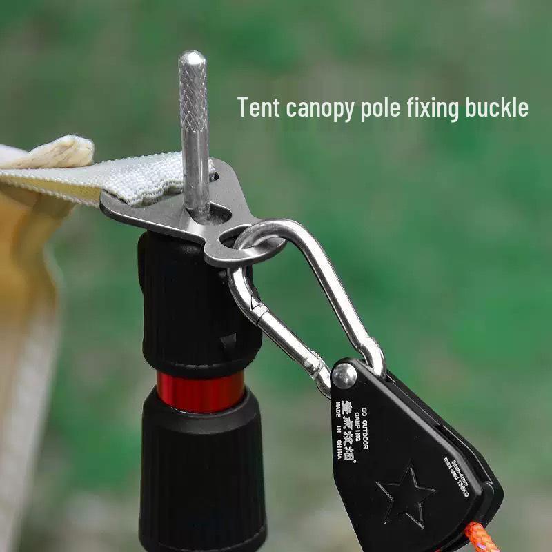 Stainless Steel Camping Tent Accessories - Wind Rope Triangle & Pole Support Loops