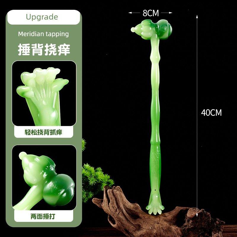

Back Massager Tapping Massage Hammer Meridian Massage Stick Handheld Hammer Tapping Neck Shoulder Back Hammer Shoulder Scratch an Itch [Upgraded Model] Lotus Hammer-Green