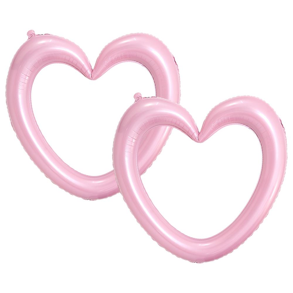 2/3/4/6 Pack of Heart-Shaped Aluminum Foil Balloons, 40inch Hollow Heart Balloons, Suitable for Valentine's Day, Birthday Parties, Weddi