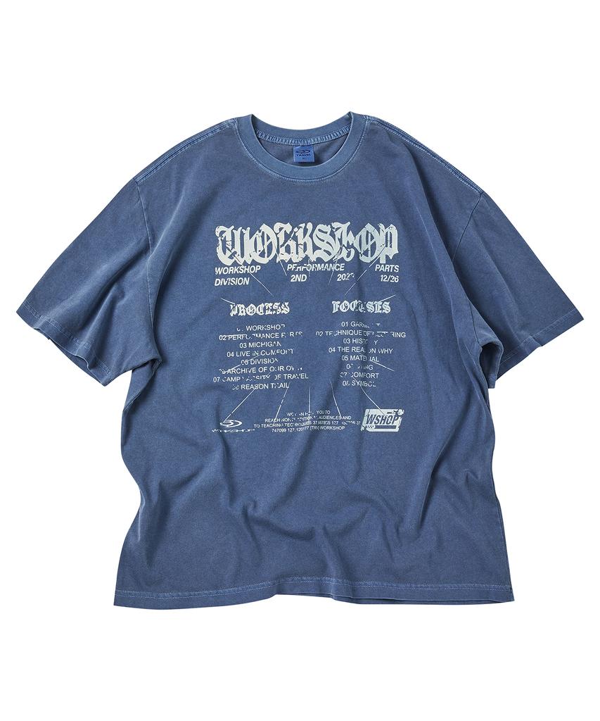 TRAVEL Focus On Pigment Short Sleeve T-Shirt Blue Shadow