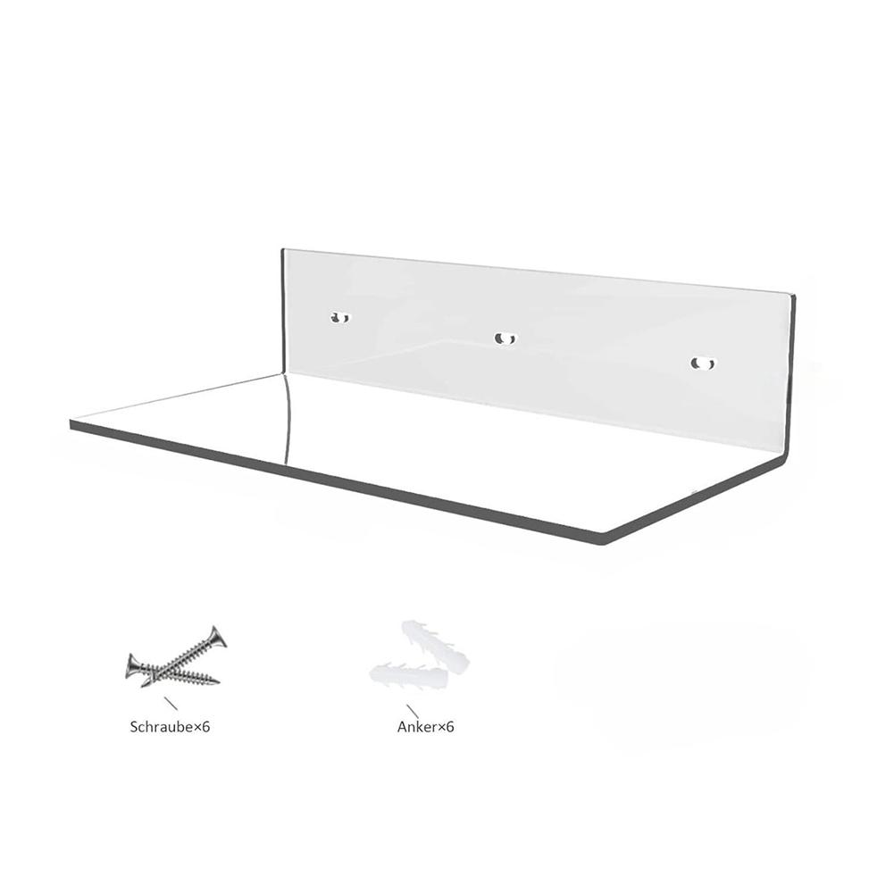 2PCS Acrylic Floating Shelves With Screw And Anchor 12inch Clear/white/Black Wall Mount For Home Décor! Home Storage Accessories