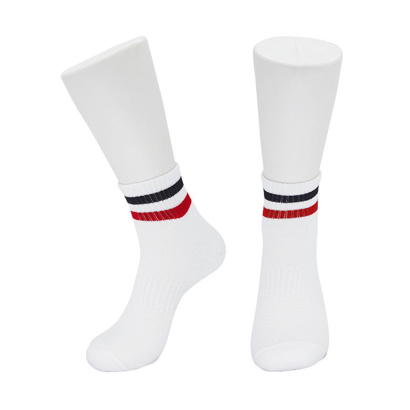 Striped Breathable Sports Socks - Thin, Polyester Cotton, Unisex, Spring/Summer
