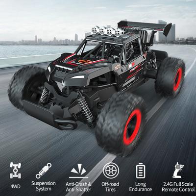 2024 New 2.4Ghz 4WD RC Flat Racing Truck with Light 1:14 Remote Control Dirt Bike High Speed Off-road Car Kids RC Toy Boy Gift