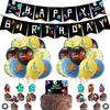 Party Theme Birthday Decoration Supplies Set Banner Balloon Cake Insert