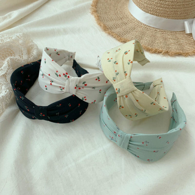 Pastel Mini Pattern Ribbon Hairband Headband black