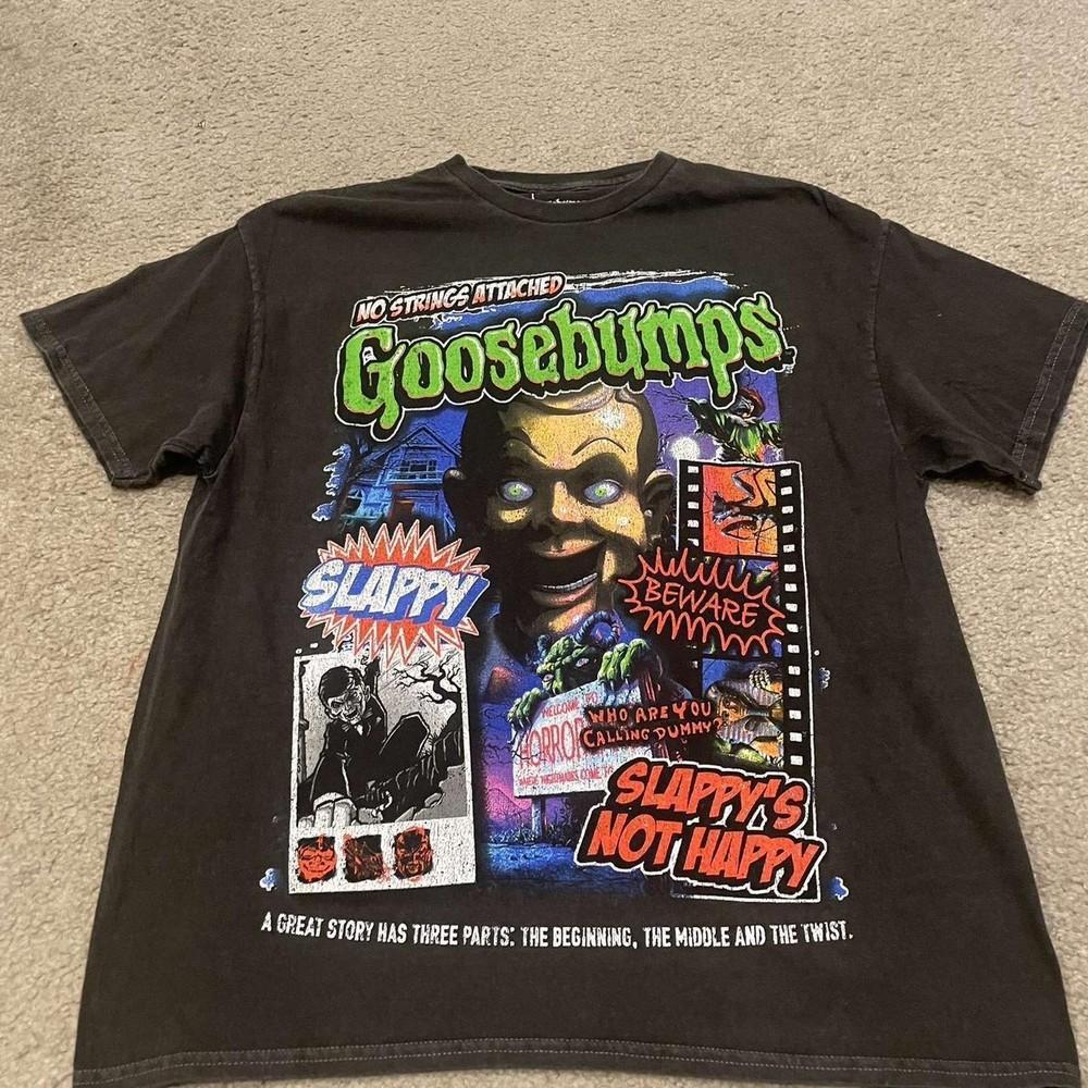 Remake Goosebumps graphic Basic style 90s Black T shirt Unisex NH17261 Unisex T-Shirt XXL