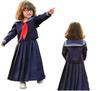 Halloween Costume for Kids: Sailor Suit, Long Sleeved, Long, Sukeban (Delinquent Girl) Style, Plus Sizes, Cute, Navy Blue, Kids Costume, Event, Fancy
