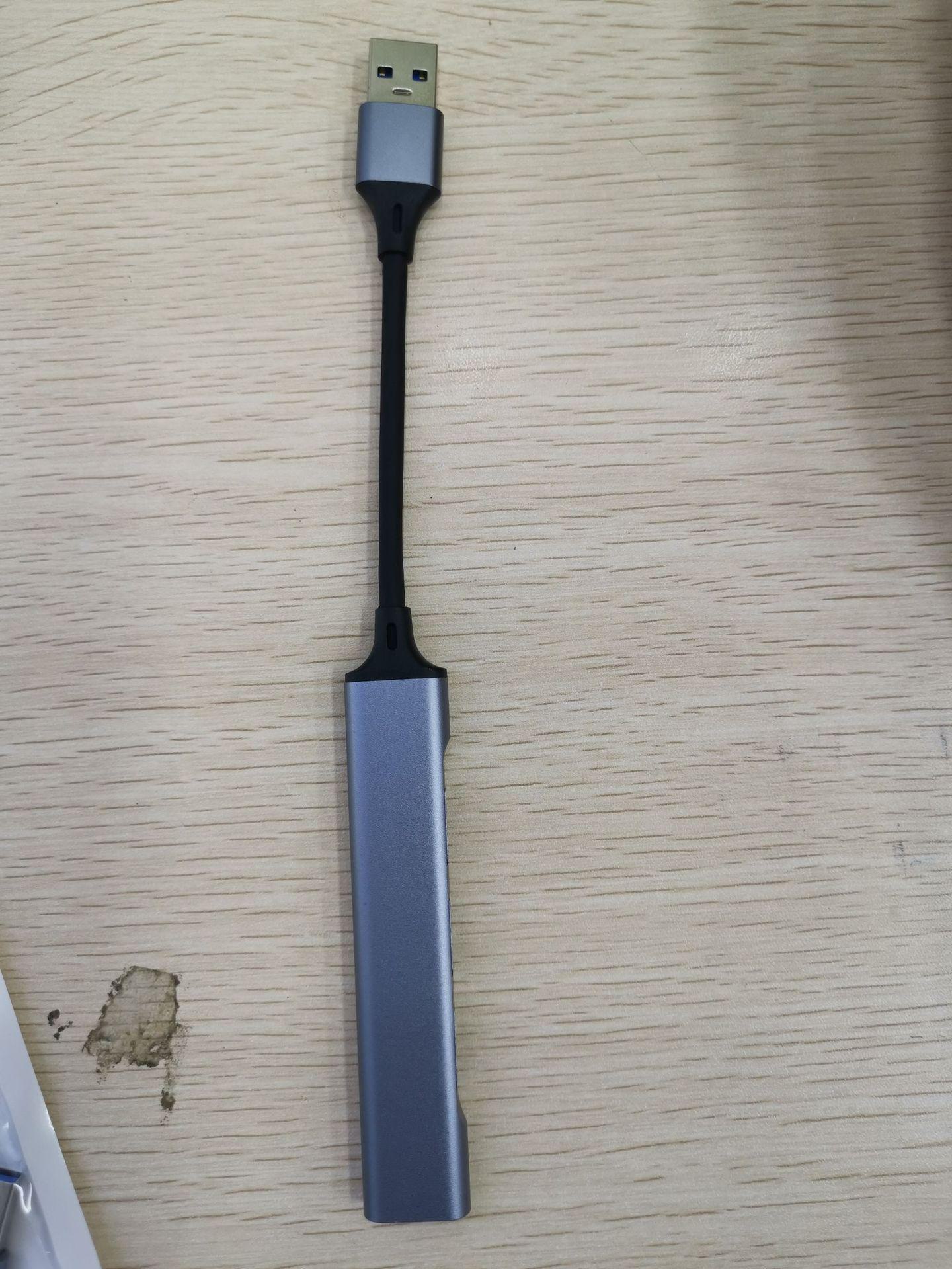 

Концентратор Type-C до USB 3.0 для комп’ютера, телефону, миші, клавіатури та пристрою для читання карток USB interface сірий колір