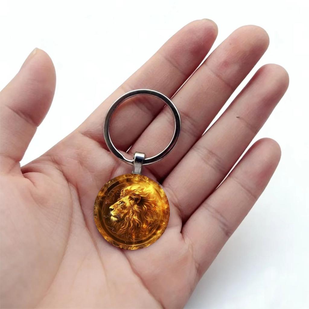 Mode legering nyckelring hänge rund metall nyckelring