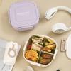 1300ml Přenosný Dělený Obědový Box Jednoduchý Pruhovaný Vzor Vhodný do Mikrovlnky Bento Boxy pro Děti Dospělé Piknik Snídaňový Kontejner