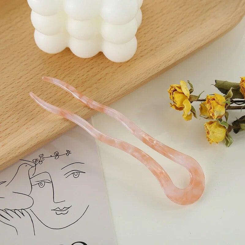 1 Pcs Classic Retro Style Hawksbill Color Acetic Acid Plate Hairpin Ladies Hair Accessories