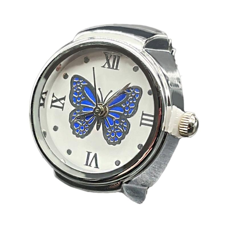 Montre Anneau pour Femmes et Hommes Montre Analogique à Quartz Cadran à Chiffres Romains Bracelet