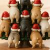 Funny Dog Butt Christmas Ornament Acrylic Bulldog Dog Butt Stacking Christmas Tree Hanging Decoration for Car Home Holiday Party Decor