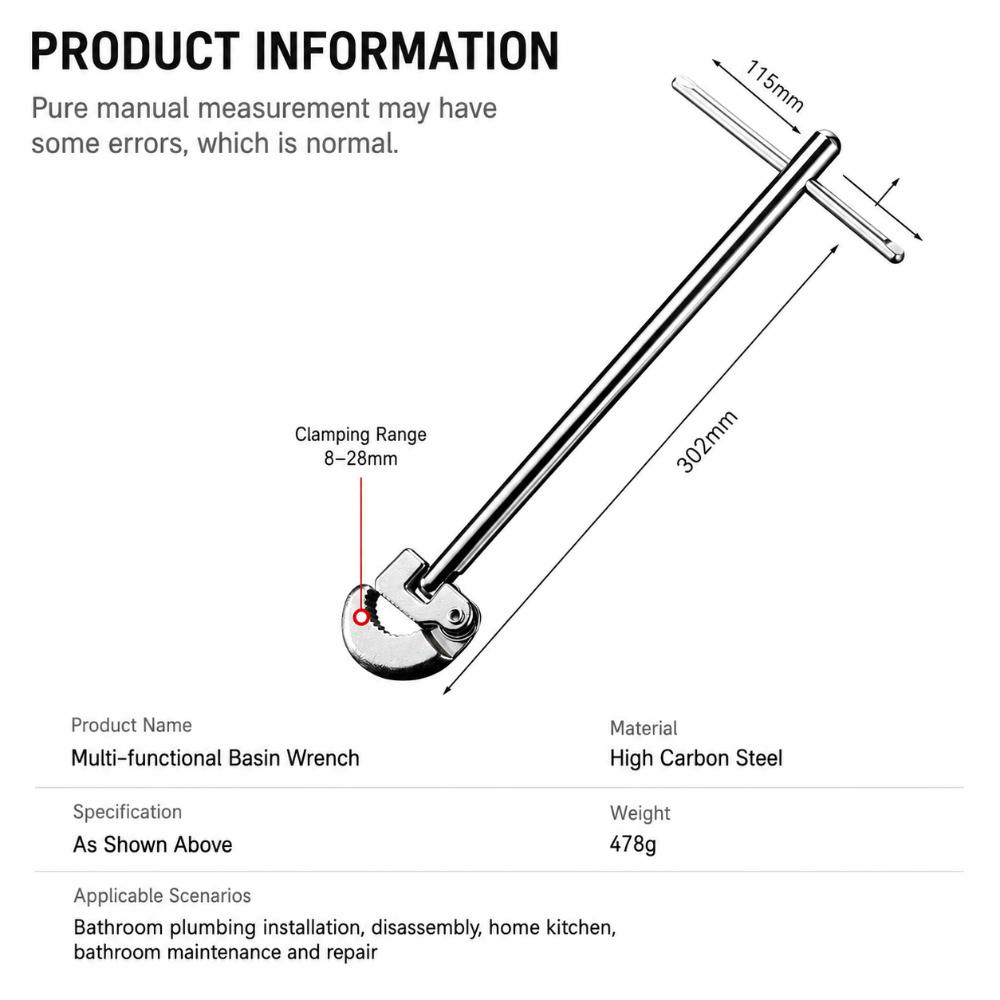 Multi Function Bathroom Tool Wide Caliber Pipe Repair Kit Tap Install Gear  Sink Maintain