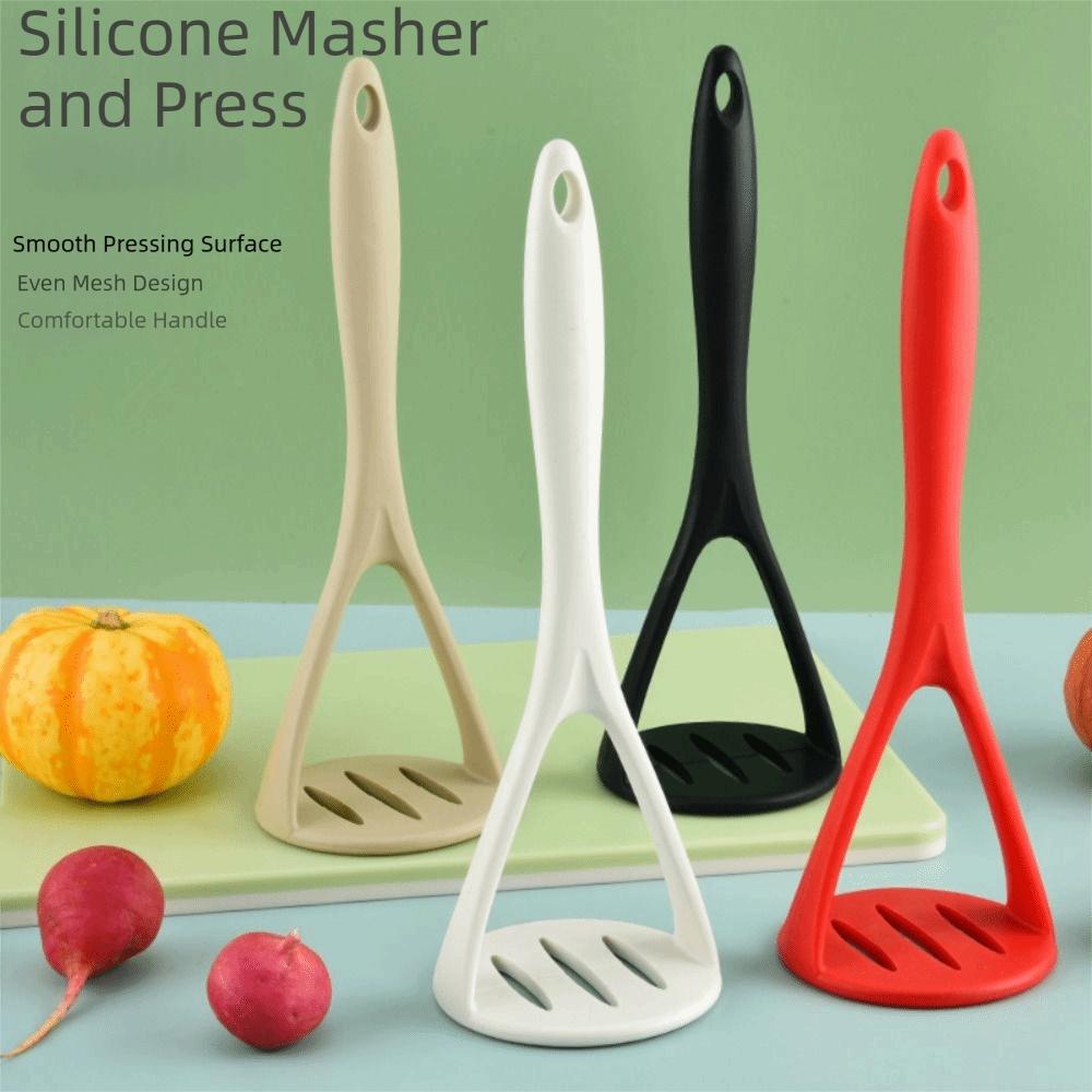Food Grade Silicone Potato Masher Nonstick Non-scratch Avocado Smasher Comfortable grip Even Mesh Holes Fruit Ricer