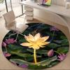 1pc Lotus Pond Office Round Area Rug, Indoor Mat Suitable ForOffice, Under Office Chairs Bedroom Living Room Home Decor, Room Deco, D006