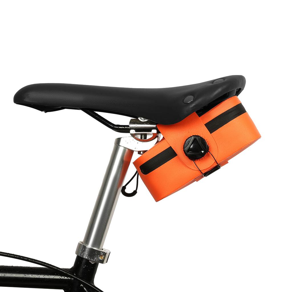Waterproof Bicycle Saddle Bag W/ Rotating Lacing Under Seat Bike Bag Portable Cycling Seat Pack for Commuter Travel Outdoor