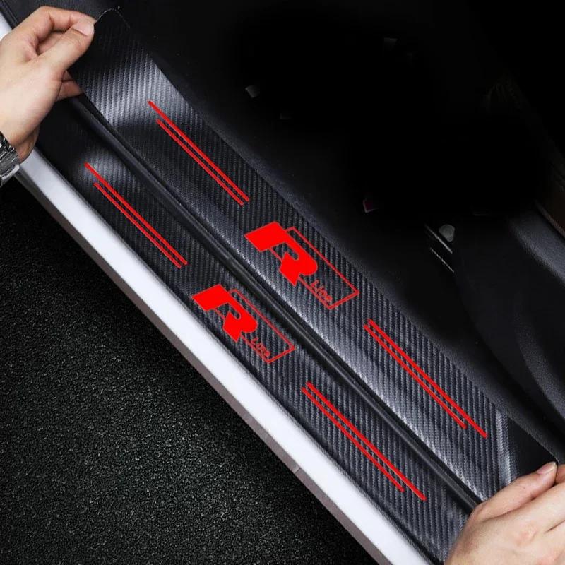 RSQ1 VW 2026 Hot for Volkswagen Car Door Sill Threshold Protector Sticker Rline R line Golf Polo Jetta Trunk Door Bumper Scratch Guar