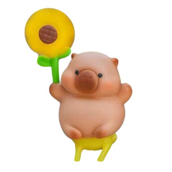 Cartoon Windmill Car Decoration with Soft Doll Cute Rotary Ornament for Dashboard Handlebar & Vent Solar/Manual Spin Fun Summer Gift for Car Bike