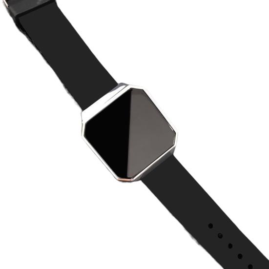 

ZSN-1053 Цифровые часы Светящиеся светодиодные наручные часы с большим шрифтом и квадратным сенсорным управлением с цифровым дисплеем для фитнеса A чёрный