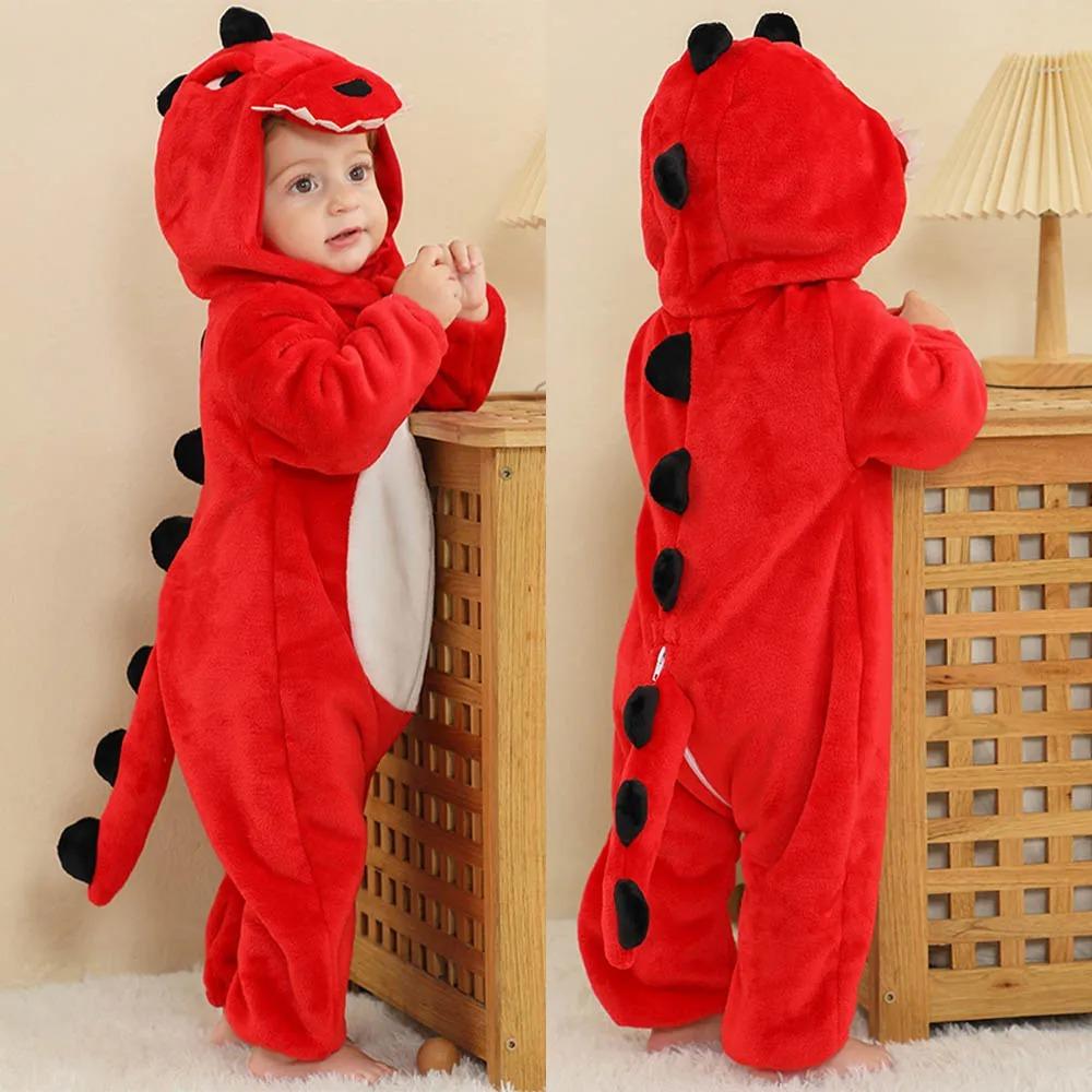 Winter Baby Rompers Baby Pijamas Halloween Ghost Bat Shark Deer Animal Cartoon Hooded Jumpsuits Cosplay Costume Boys Girl Pajama