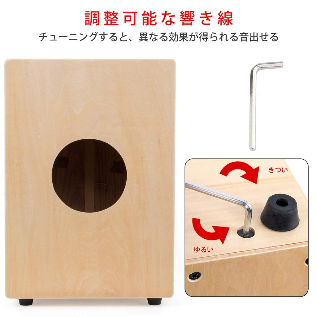 AKLOT Cajon, Wooden Box Drum, Percussion Instrument with Case and Adjustable Snare Drum for Beginners and Professionals (35.5*25.4*25.4cm)