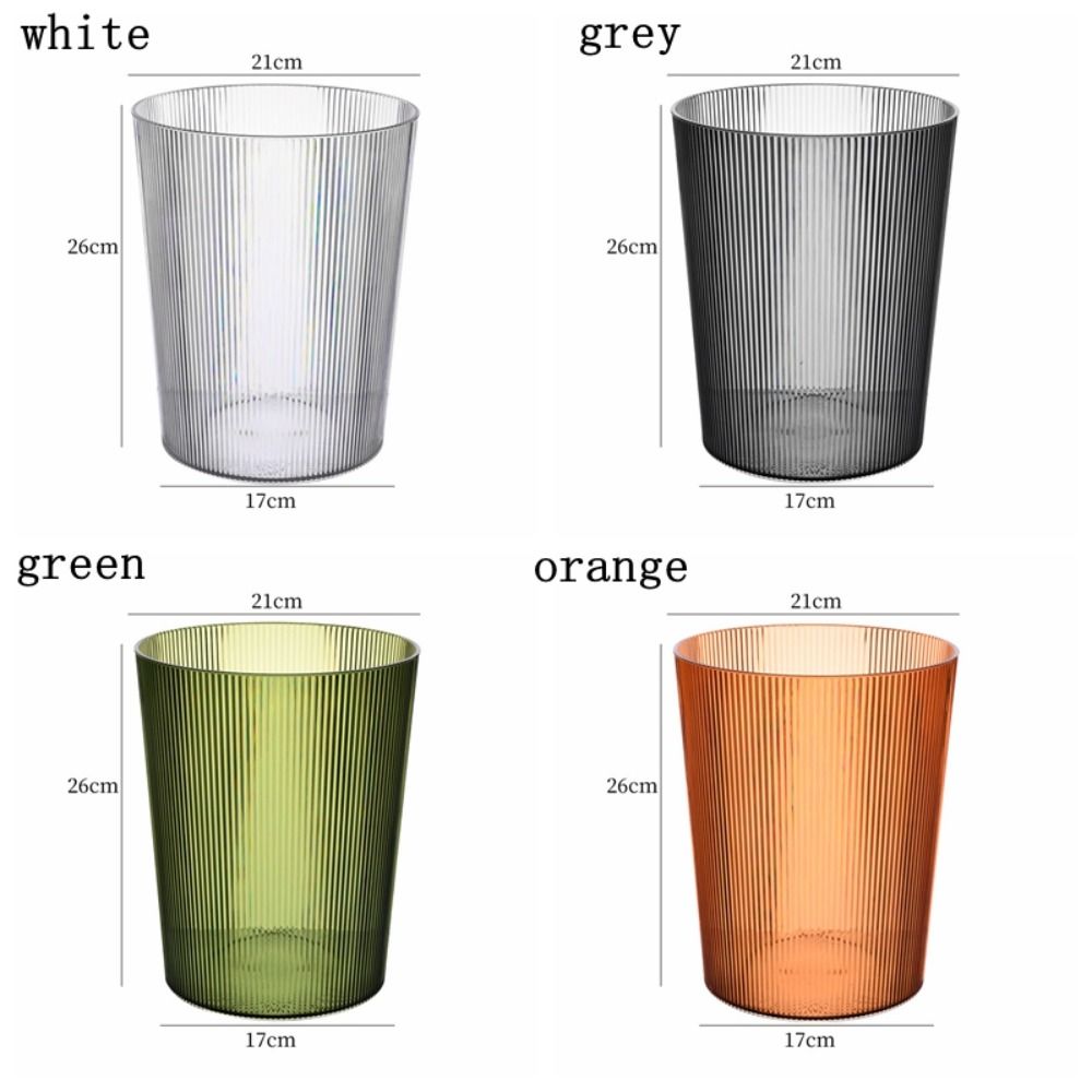 Large Capacity Waste Bin Striped Garbage Container Creative Plastic Trash Can  Kitchen