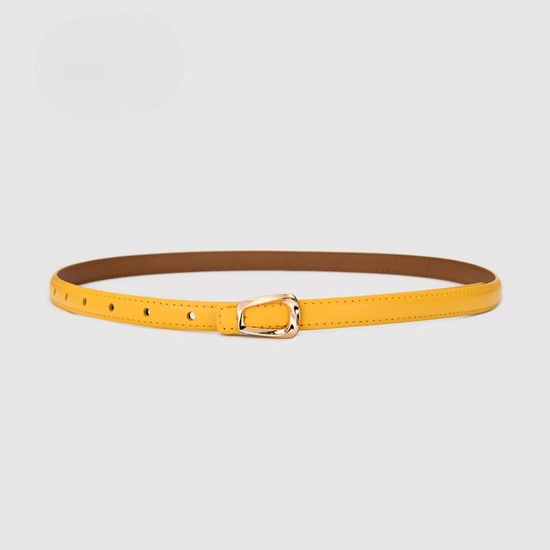 New Genuine Leather Thin Belt Women's Fashion Belt with Skirt Simple Trendy Thin Belt Korean Style Women's Thin Belt