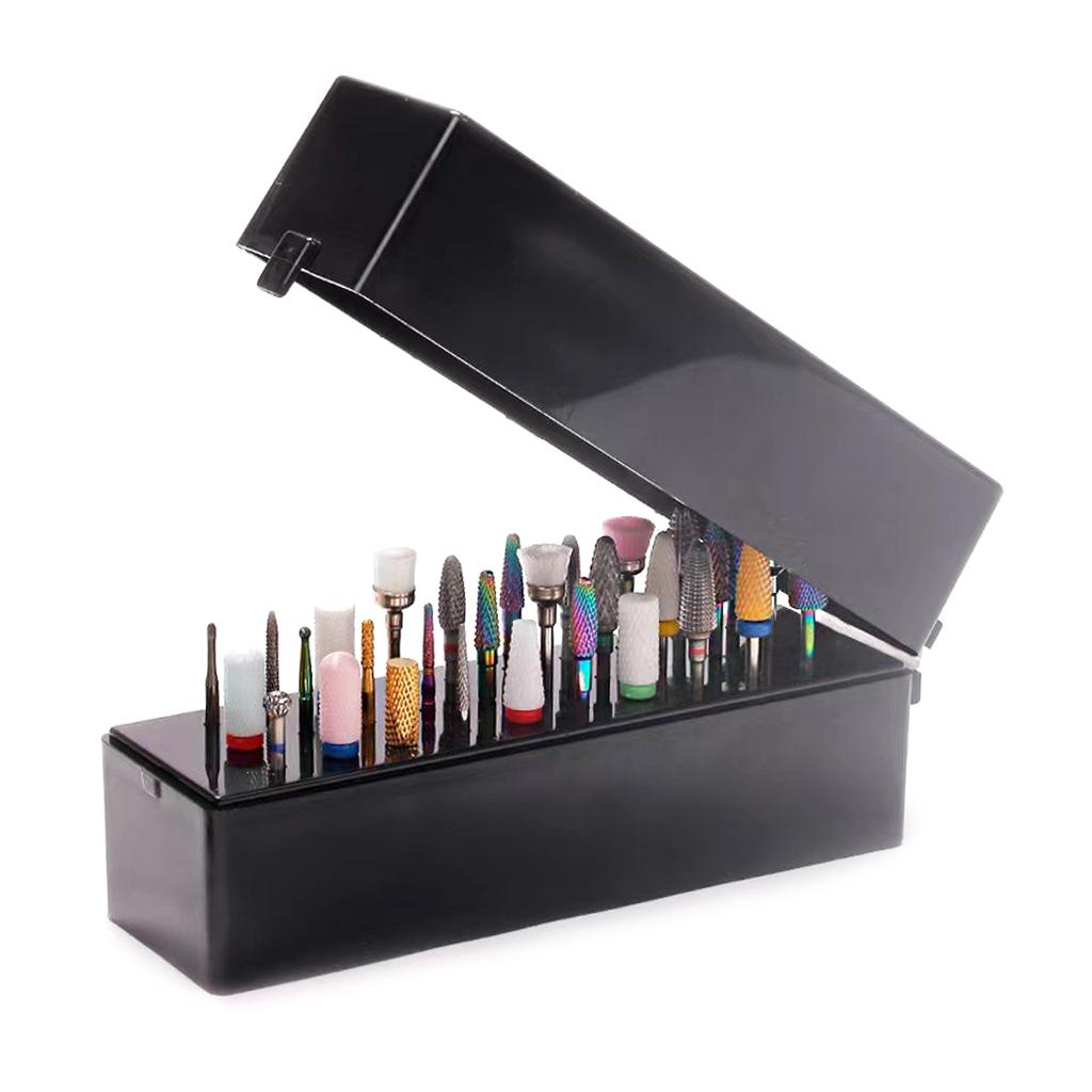 30/48 Holes Nail Drill Bits Storage Box Nail Grinding Head Holder Stand Display Container Milling Cutter Manicure Tool