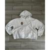 Womens Streetwear Hooded Zip-Up Oversized Sweatshirt Set With Embroidery Gray Fall Winter 2025