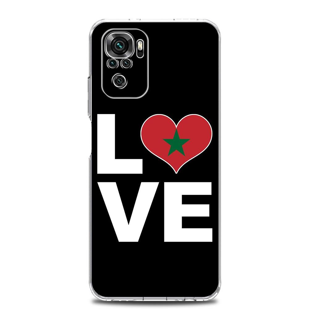 Ny Square Clear, myk telefonveske til Xiaomi Redmi Note 12 11 9S 9 8 10 Pro+ 7 8T 9C 9A 8A K40 spilldeksel Marokko flaggfotball