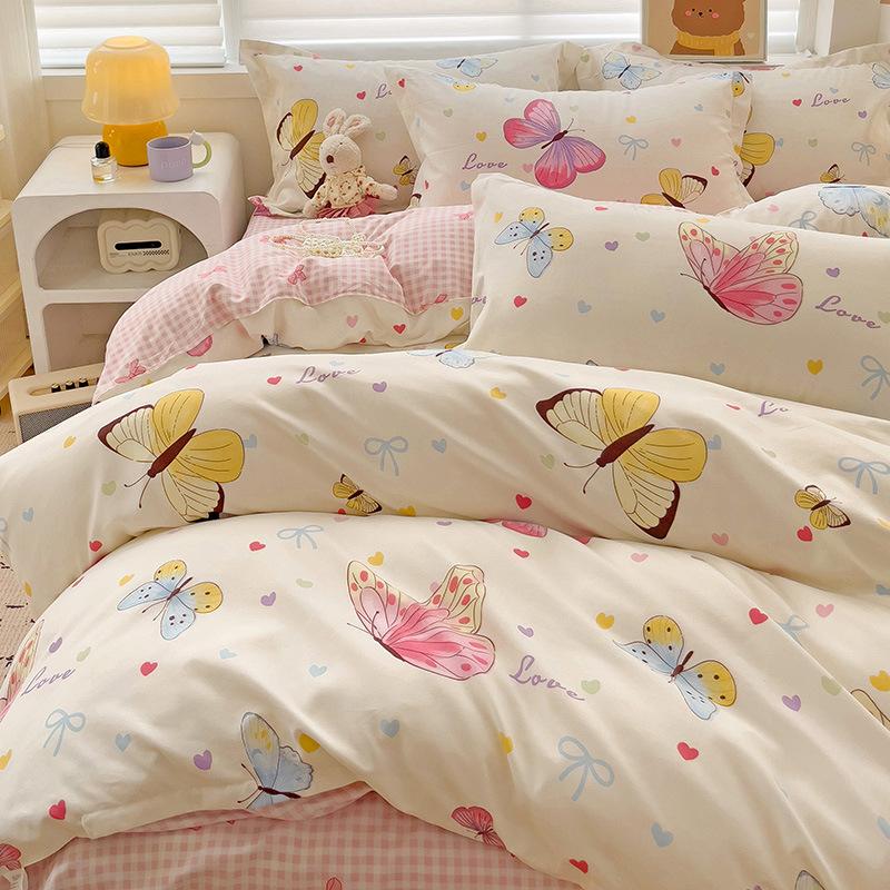 Bed Sheet Bedding Four-piece Set Thickened Brushed Quilt Cover Bed Dormitory Bedding Quilt Cover