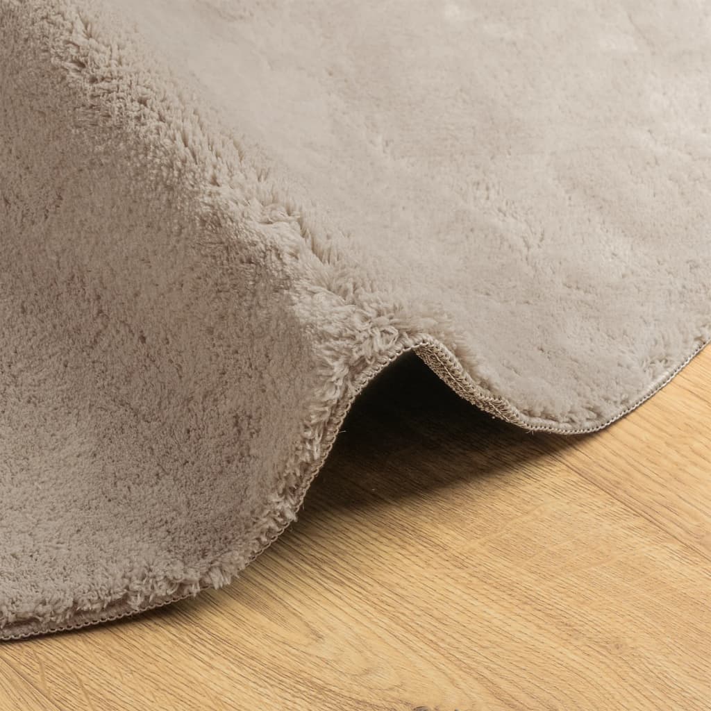 HUARTE Rug Short Pile Soft and Washable Beige Ø 80 Cm