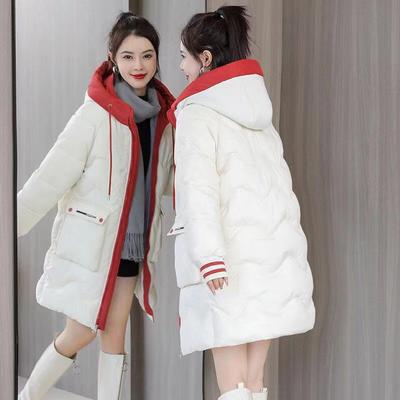 Jaqueta de algodão espessada de comprimento médio outono/inverno nova moda tamanho solto casaco de algodão feminino