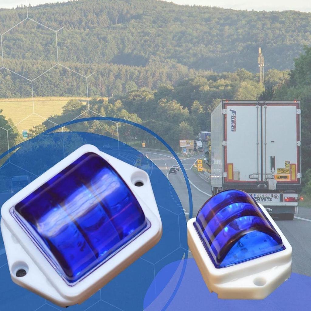 APSMOTIV 12V LED Clearance Lights Blue Color for Trucks Trailer RV Universal Fitment Outline Clearance Marker Light Set of 8 Pieces