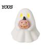Non Scary Halloween Decoration Ghost Decoration, Light Up Cute Spooky Figurine with Small Desktop Ornament Pumpkin/Lantern for Table Tiered