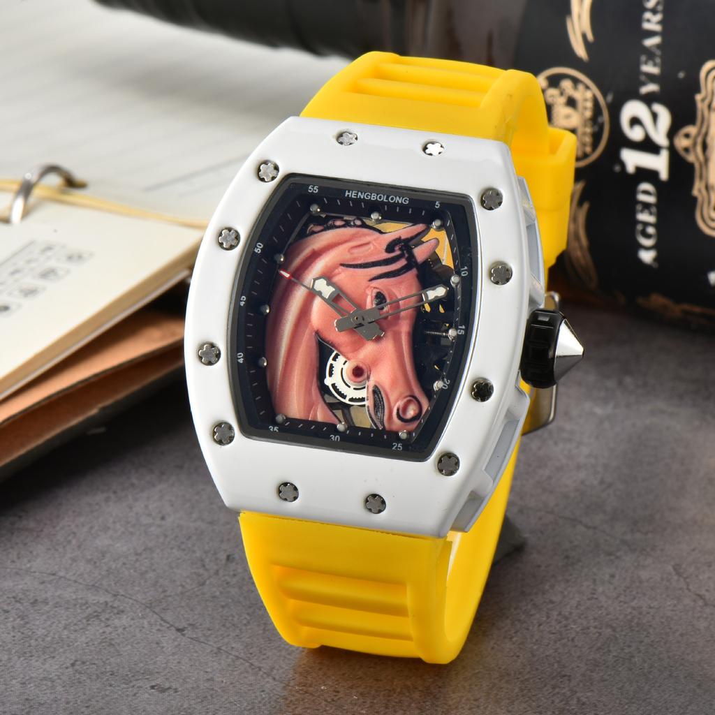 2025 New Wine Barrel-shaped Quartz Watch Men's Trend Is a Success with Calendar Watch