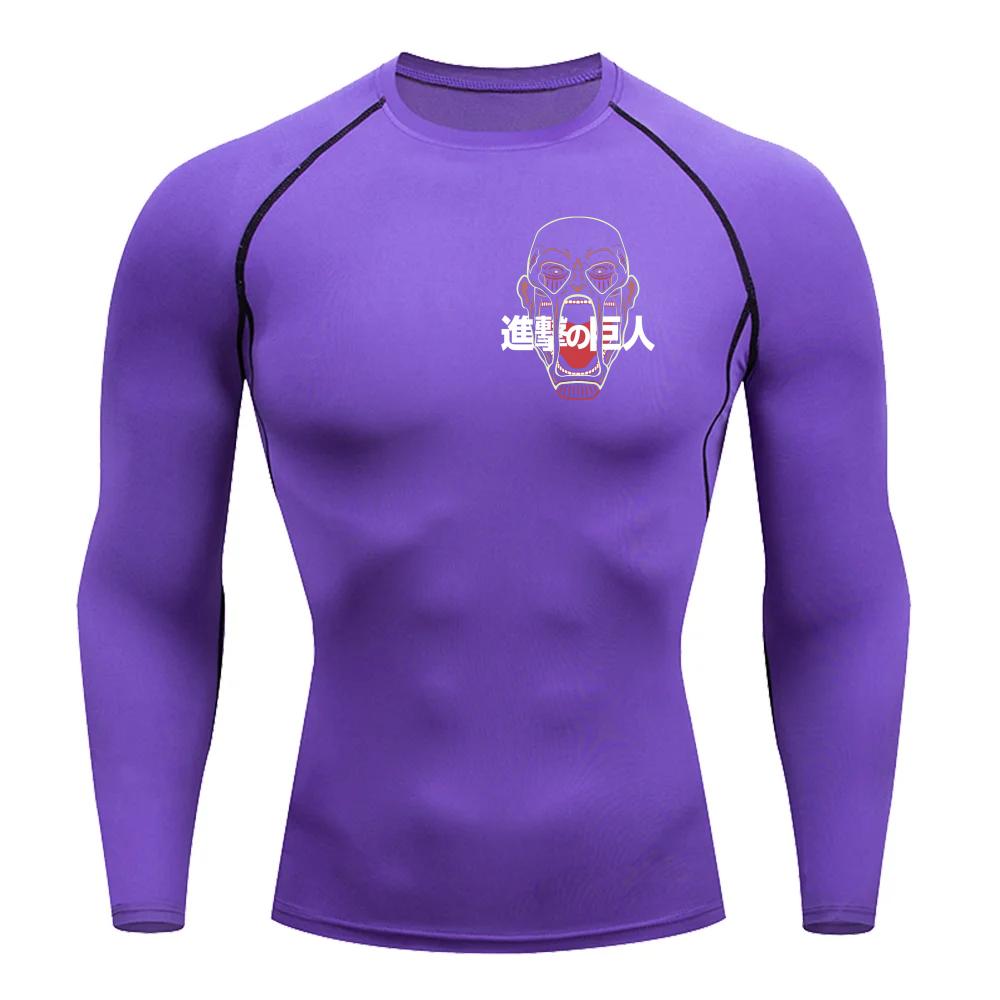 Fitness Sportswear Teenagers Tshirt Attack Titan Graphic Tops Tight Training Clothes Boys Compression Running Basketball Clothes