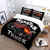 Monster Truck Red Flame Design Bedding Set for Kids Luxury Gift 3pcs Digital Print Comforter Set Soft Comfortable Breathable