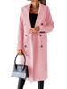 Women's Spring 2025 Versatile Woolen Double-Breasted Long Sleeve Coat with Welt Pockets