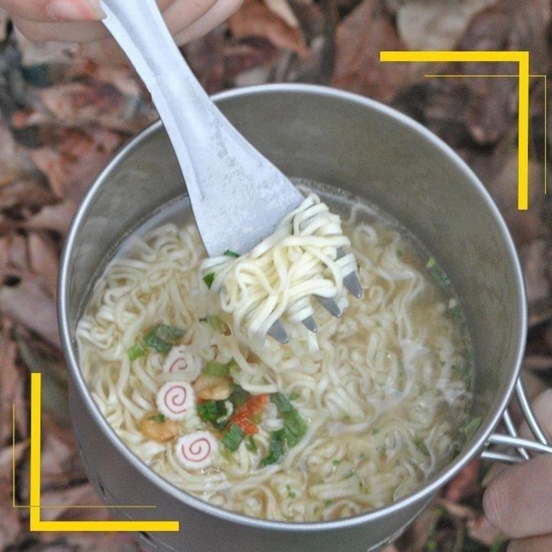 Tai Alloy Spoon Titanium Alloy Fork Outdoor Camping Hiking Eating Tool Picnic Barbecue Folk Spoon