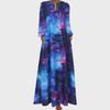 3D Print Starry Sky Maxi Dress Long Sleeve New Fashion