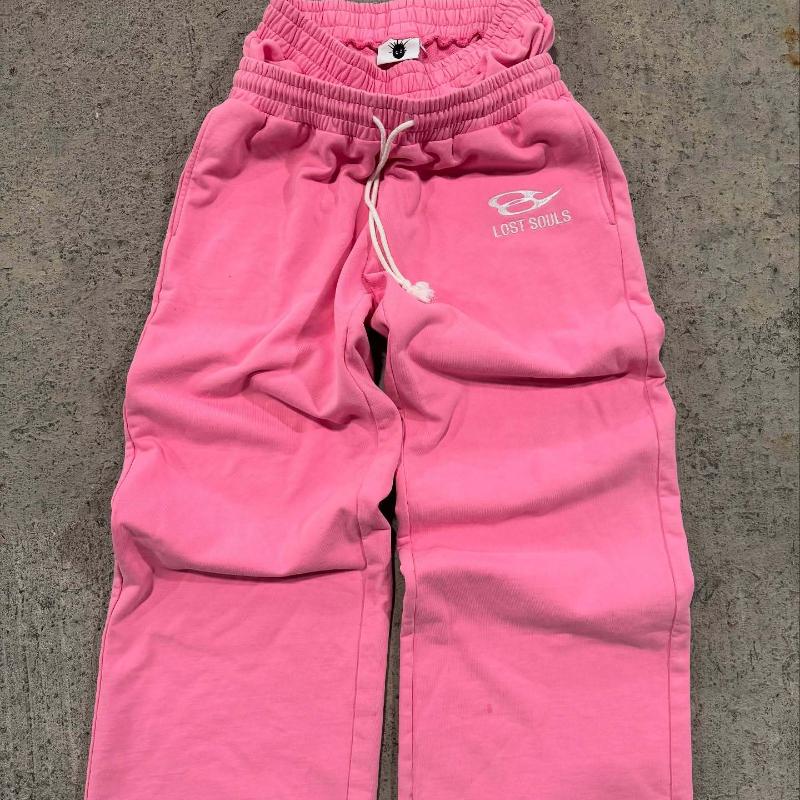 Europeisk og amerikansk bokstavbroderi dobbel midjebånd design joggebukser