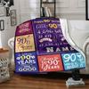 90Th Birthday Celebration Flannel Four Seasons Blanket Customized With Your Name Lightweight And Warm Perfect Gift For Home Office Camping Sofa Travel