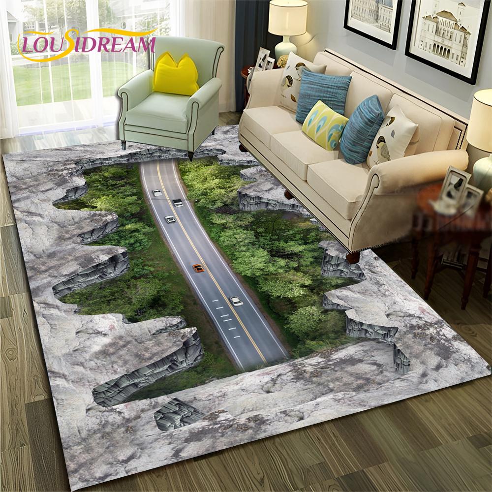 HD Hallucination Vision 3D Illusion Carpet Rug for Home Living Room Bedroom Sofa Doormat Decor,Child Area Rug Non-slip Floor Mat